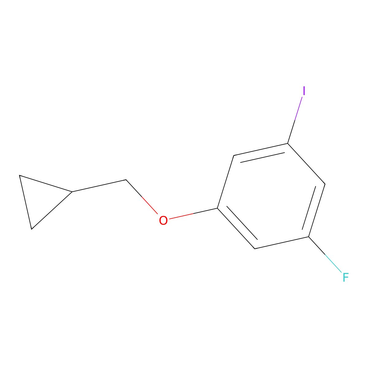 Benzene, 1-(cyclopropylmethoxy)-3-fluoro-5-iodo- molecular structure, CAS 1369791-07-0