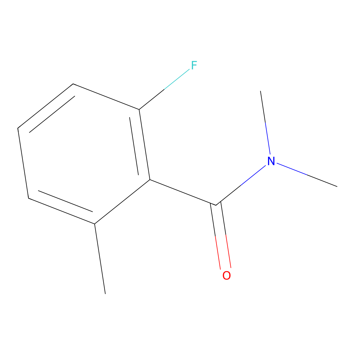 2-fluoro-N,N,6-trimethylbenzamide molecular structure, CAS 1369792-15-3