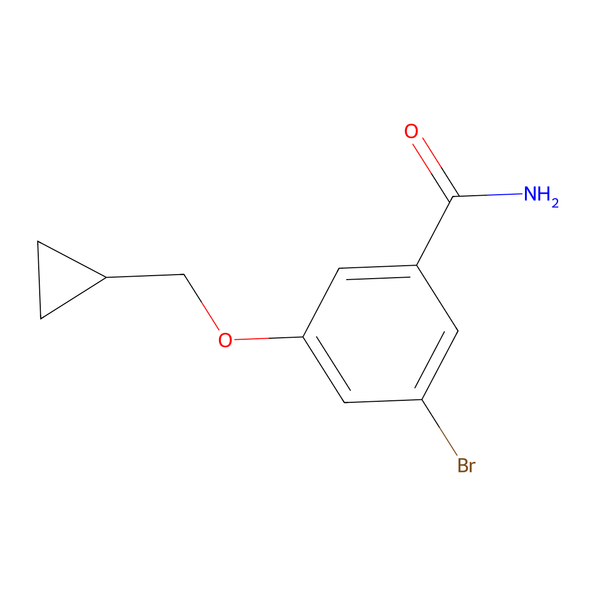 3-Bromo-5-(cyclopropylmethoxy)benzamide molecular structure, CAS 1369799-20-1