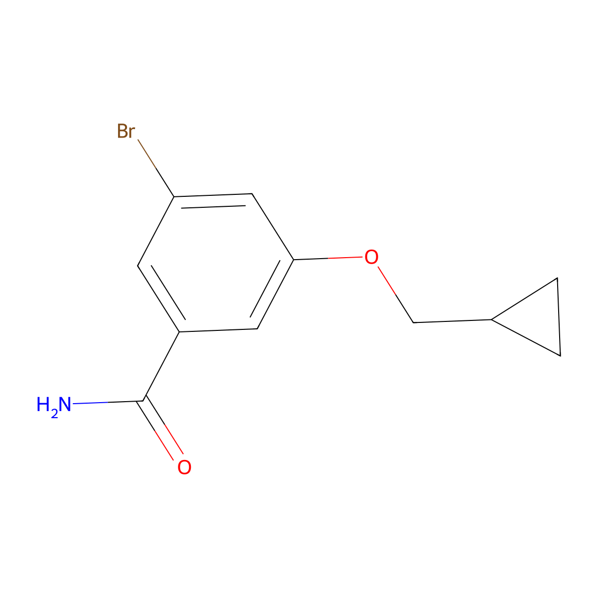 3-Bromo-5-(cyclopropylmethoxy)benzamide molecular structure, CAS 1369799-20-1