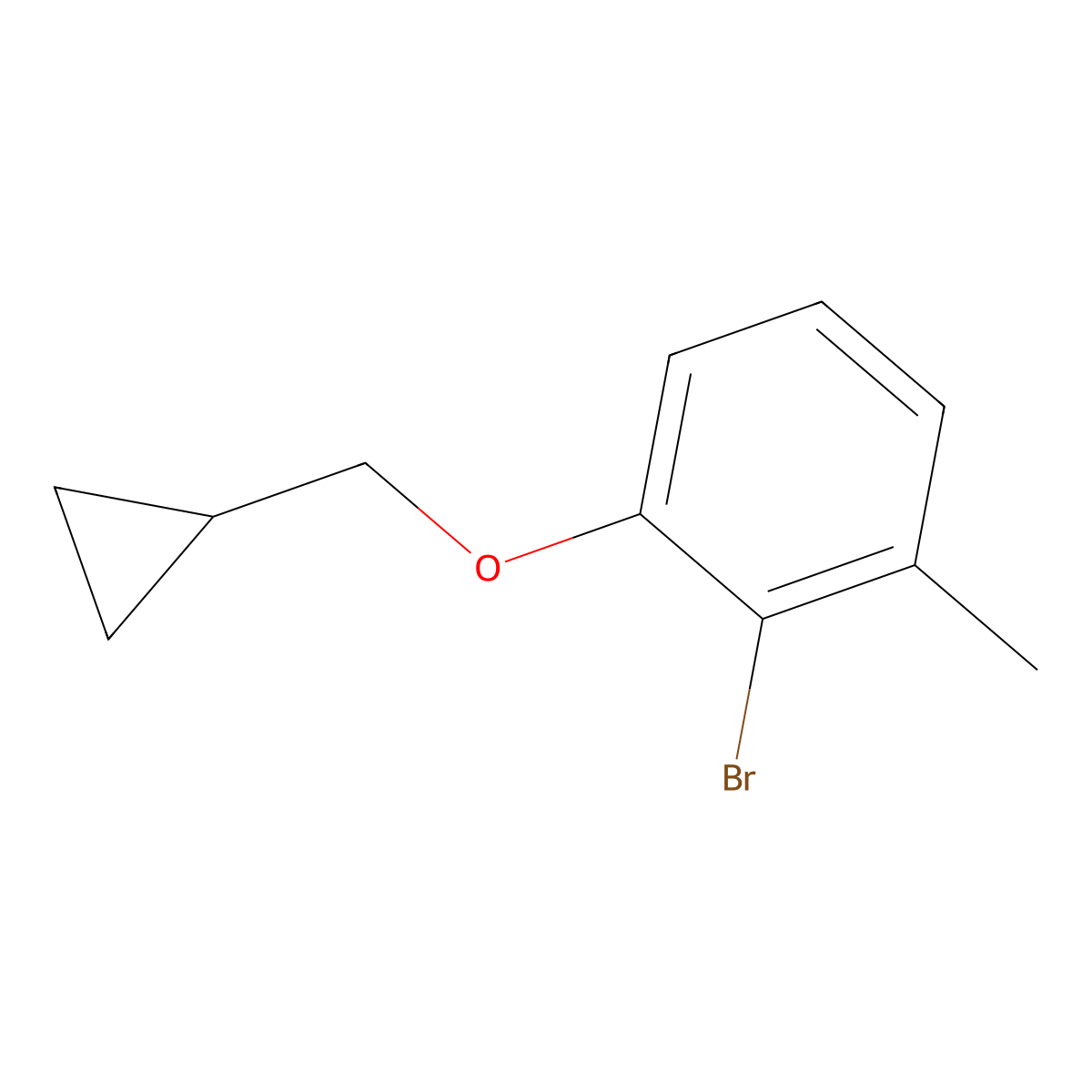 2-Bromo-1-(cyclopropylmethoxy)-3-methylbenzene molecular structure, CAS 1369799-79-0