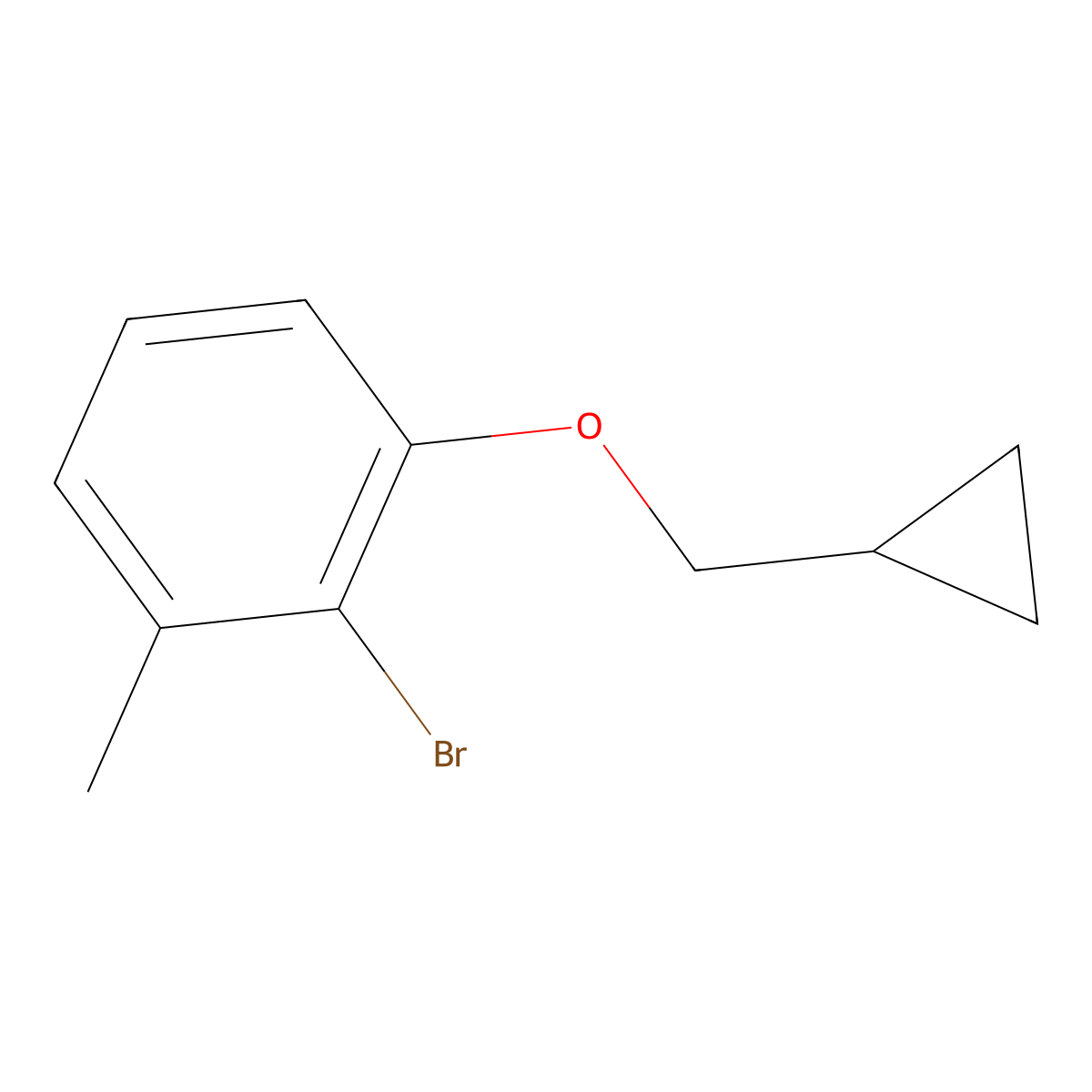 2-Bromo-1-(cyclopropylmethoxy)-3-methylbenzene molecular structure, CAS 1369799-79-0