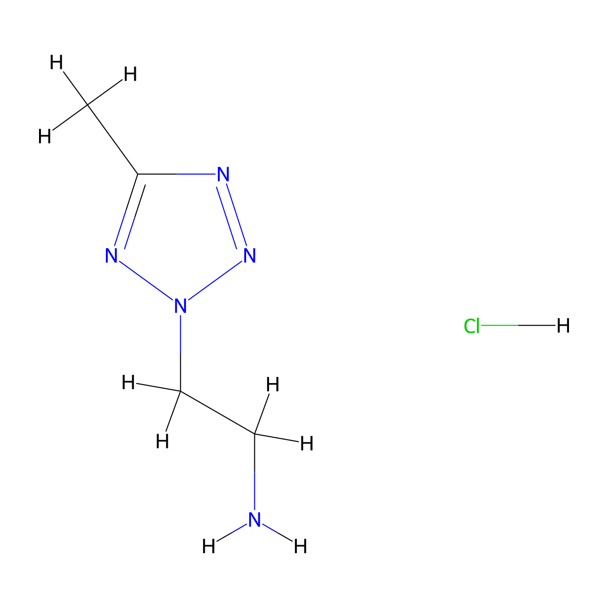 2-(5-methyl-2H-1,2,3,4-tetrazol-2-yl)ethan-1-amine hydrochloride molecular structure, CAS 1369803-18-8