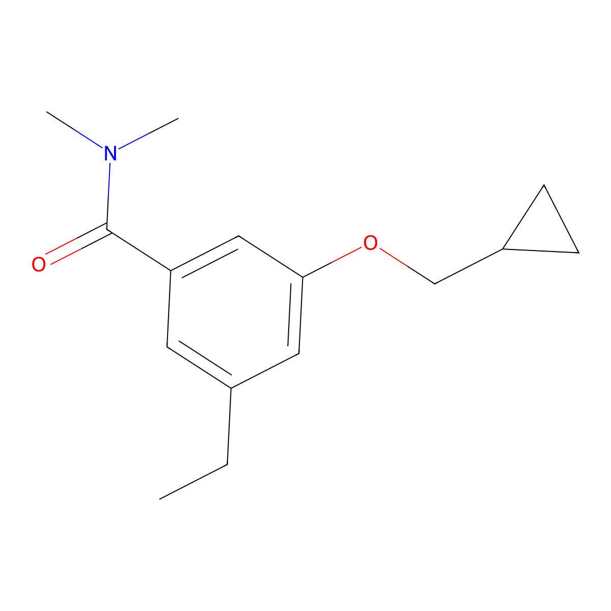 Benzamide, 3-(cyclopropylmethoxy)-5-ethyl-N,N-dimethyl- molecular structure, CAS 1369803-39-3