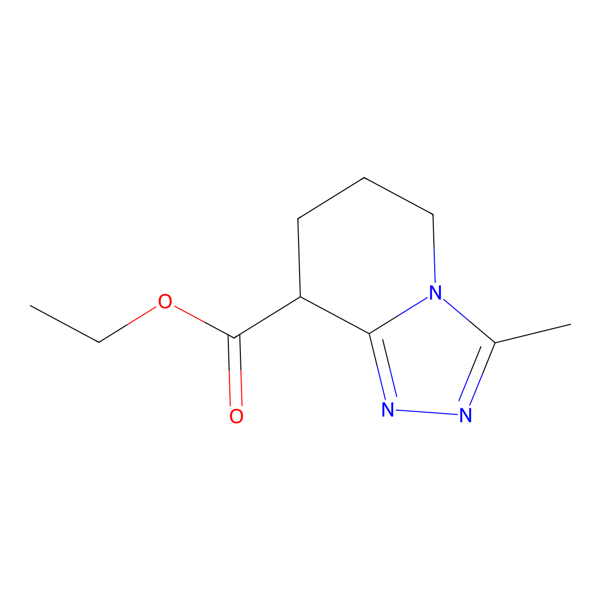 Ethyl 3-methyl-5,6,7,8-tetrahydro-[1,2,4]triazolo[4,3-a]pyridine-8-carboxylate molecular structure, CAS 1369806-18-7