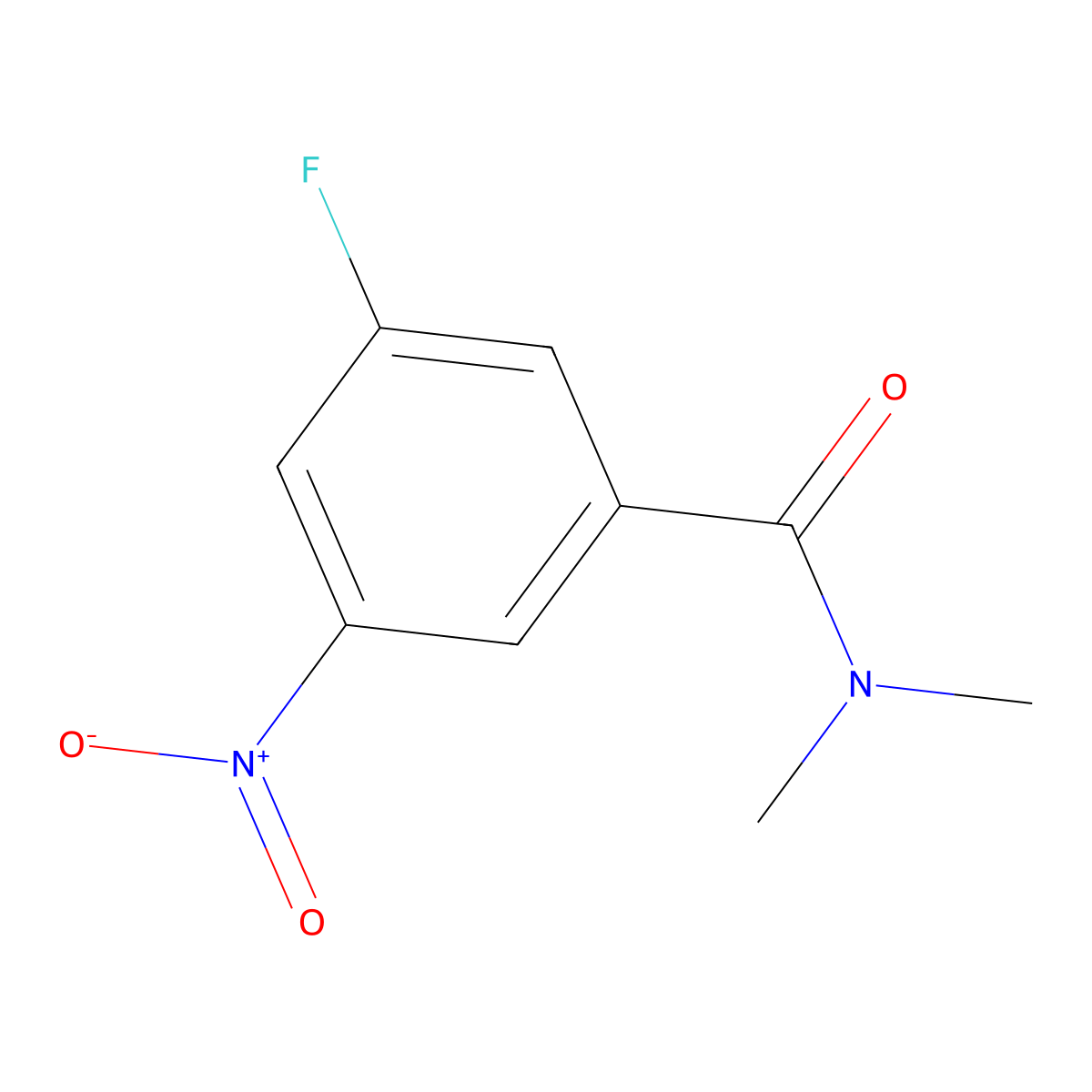 3-Fluoro-N,N-dimethyl-5-nitrobenzamide molecular structure, CAS 1369806-34-7