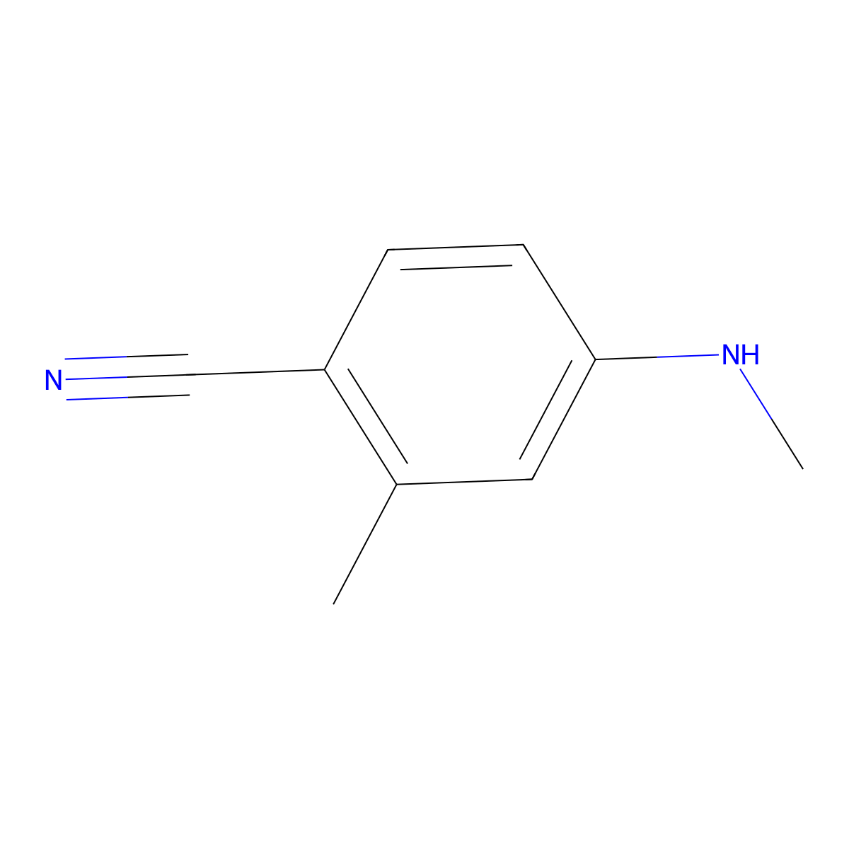 Benzonitrile,2-methyl-4-(methylamino)- molecular structure, CAS 1369807-59-9