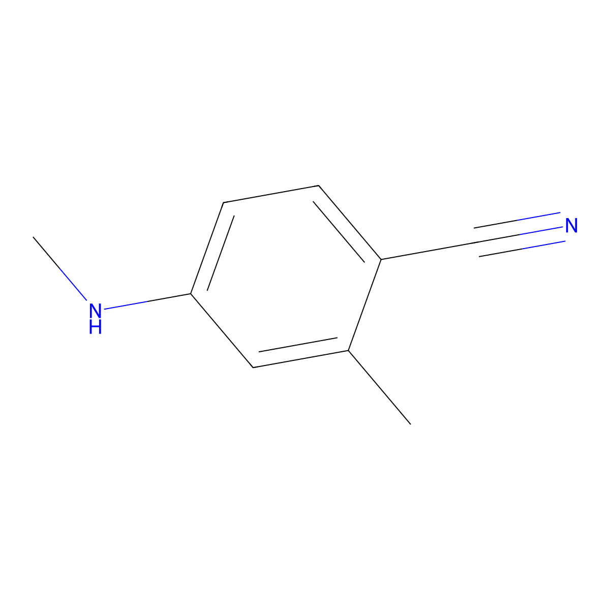 Benzonitrile,2-methyl-4-(methylamino)- molecular structure, CAS 1369807-59-9
