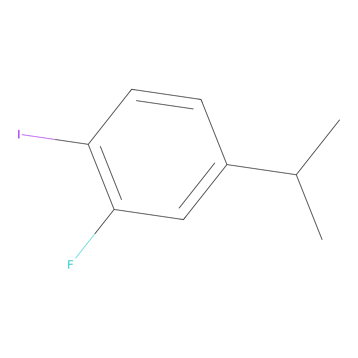 2-Fluoro-1-iodo-4-(propan-2-yl)benzene molecular structure, CAS 1369808-50-3