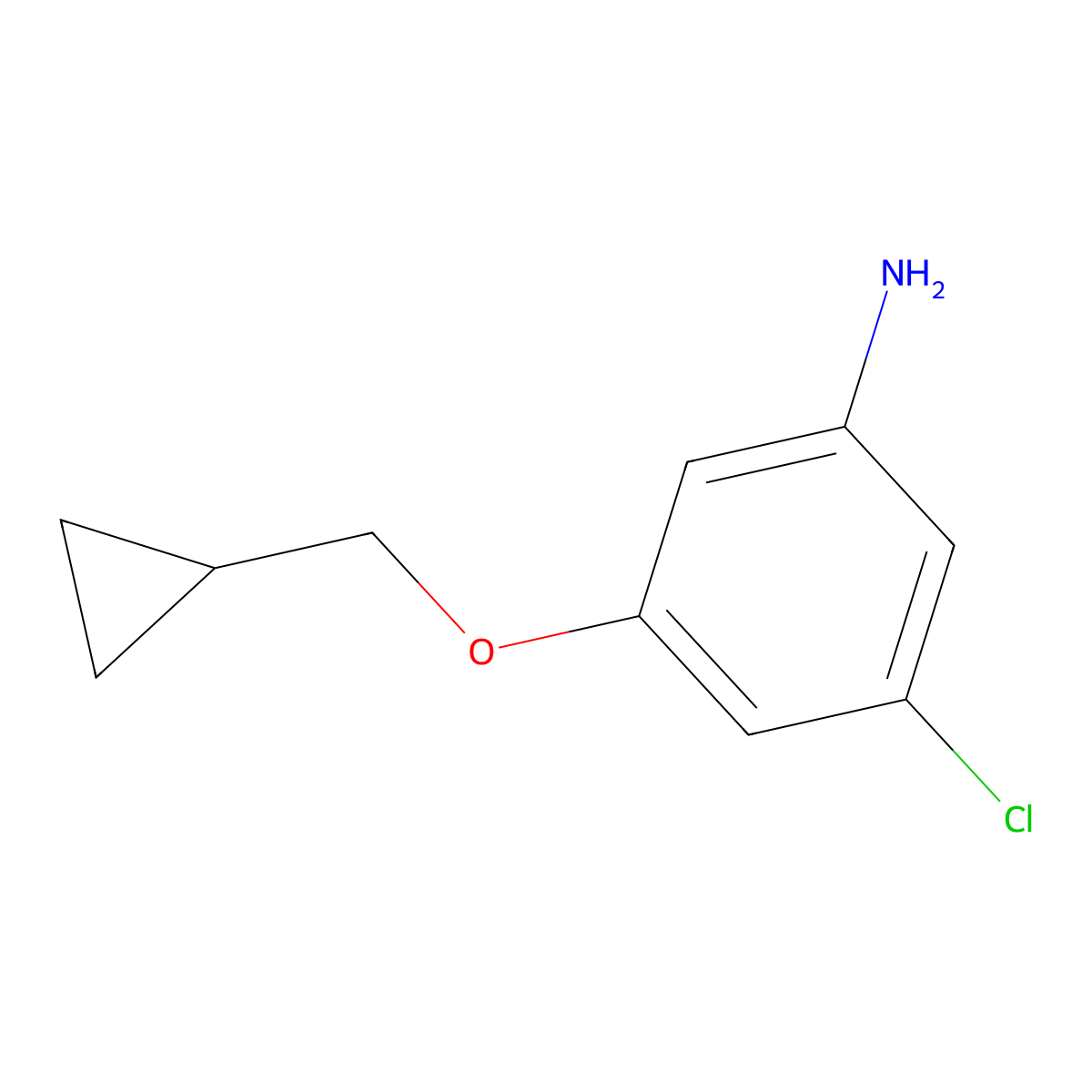 3-Chloro-5-(cyclopropylmethoxy)benzenamine molecular structure, CAS 1369810-33-2