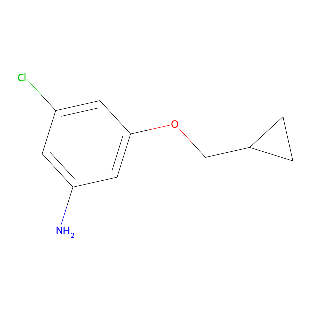3-Chloro-5-(cyclopropylmethoxy)benzenamine molecular structure, CAS 1369810-33-2