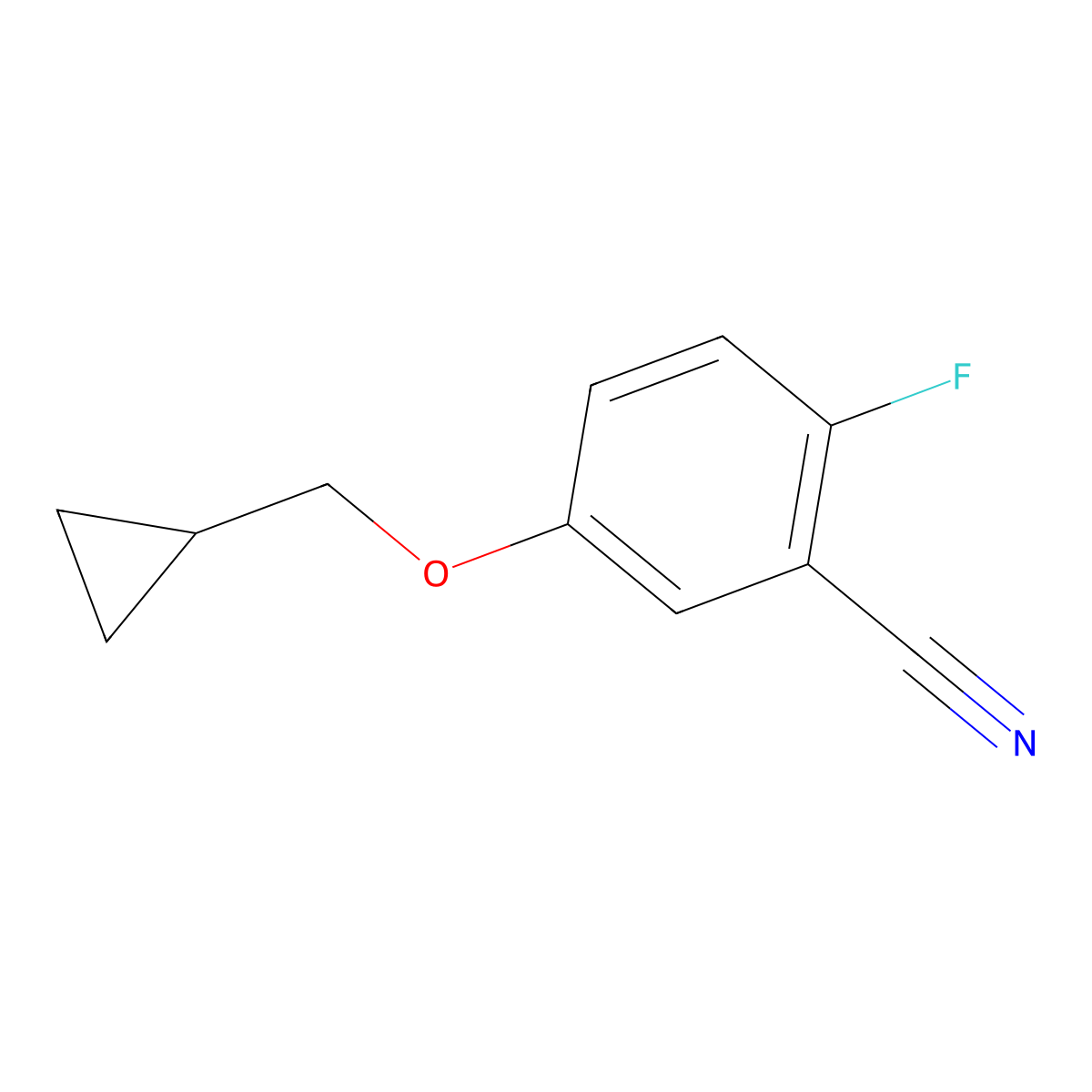 5-(Cyclopropylmethoxy)-2-fluorobenzonitrile molecular structure, CAS 1369811-48-2