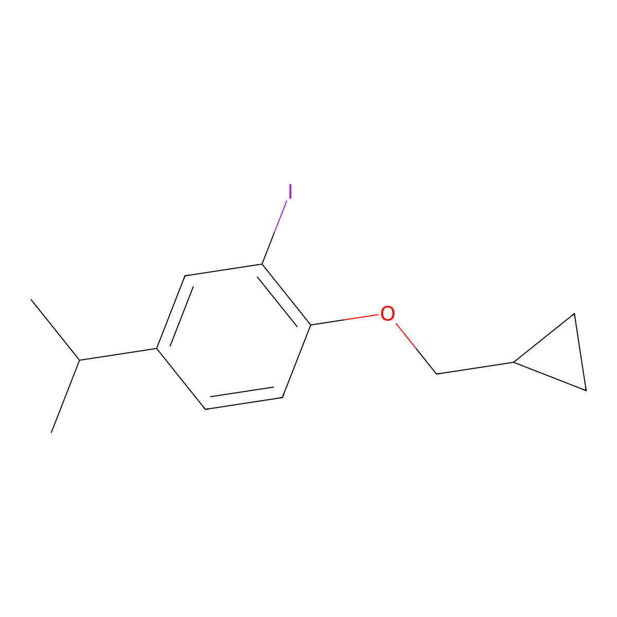 1-(Cyclopropylmethoxy)-2-iodo-4-(1-methylethyl)benzene molecular structure, CAS 1369812-38-3