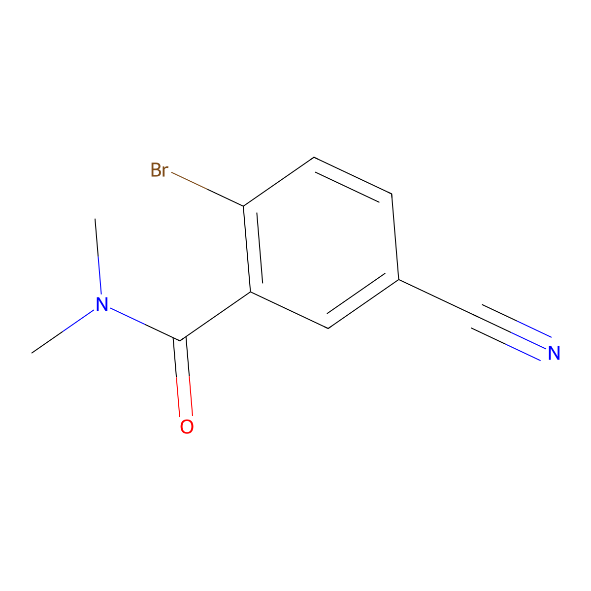 2-Bromo-5-cyano-N,N-dimethylbenzamide molecular structure, CAS 1369813-45-5