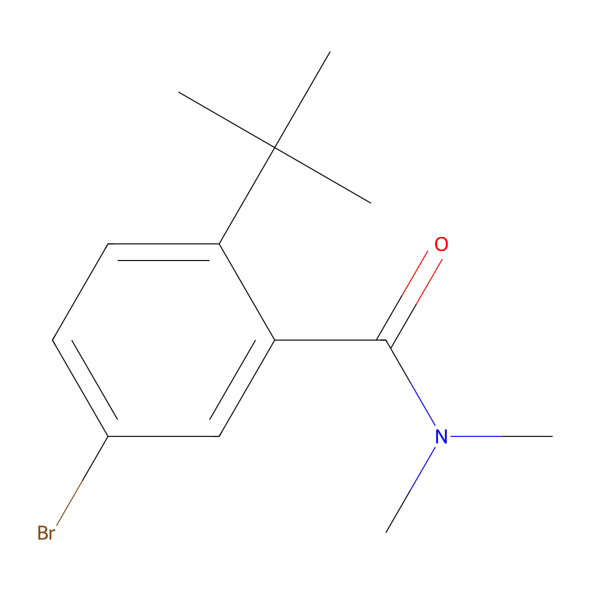 5-bromo-2-(tert-butyl)-N,N-dimethylbenzamide molecular structure, CAS 1369813-69-3