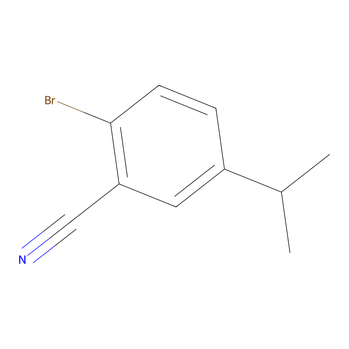 2-Bromo-5-(propan-2-yl)benzonitrile molecular structure, CAS 1369813-93-3