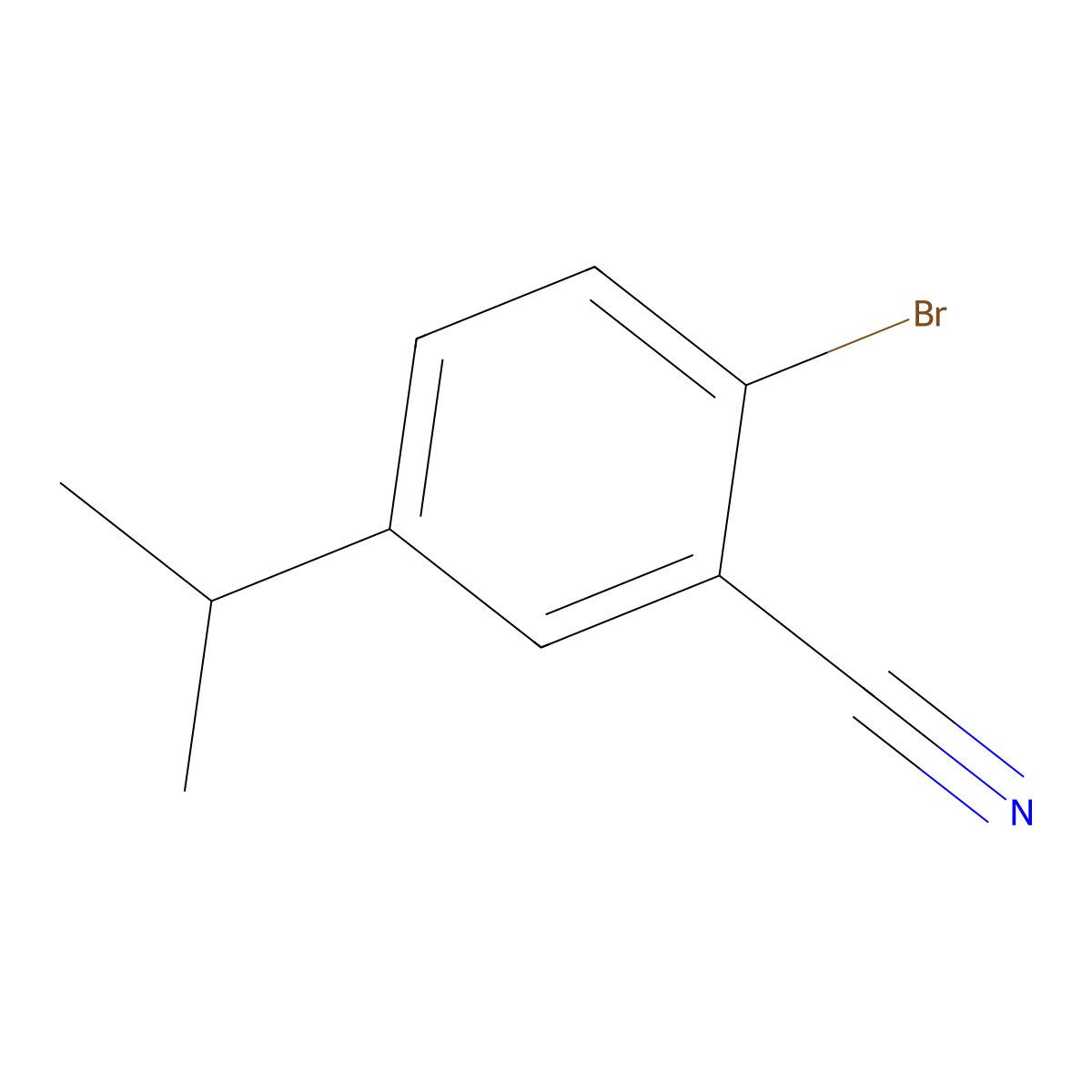2-Bromo-5-(propan-2-yl)benzonitrile molecular structure, CAS 1369813-93-3
