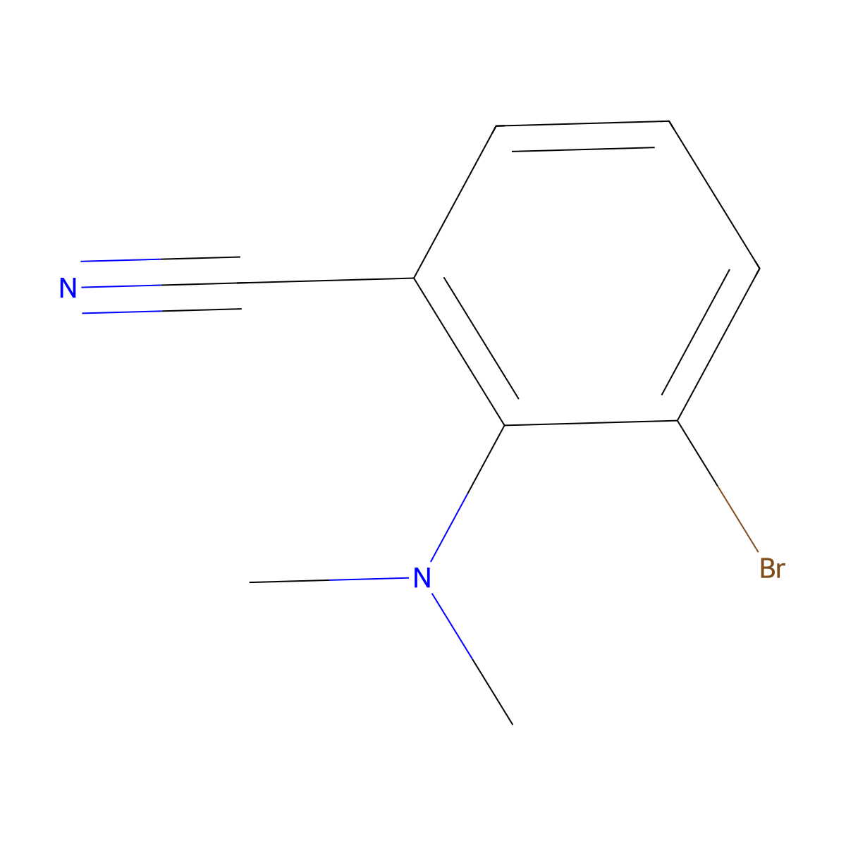 3-Bromo-2-(dimethylamino)benzonitrile molecular structure, CAS 1369814-04-9
