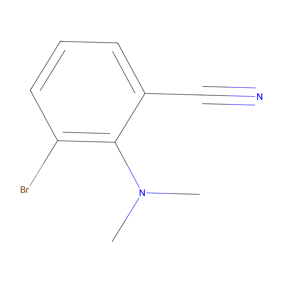 3-Bromo-2-(dimethylamino)benzonitrile molecular structure, CAS 1369814-04-9