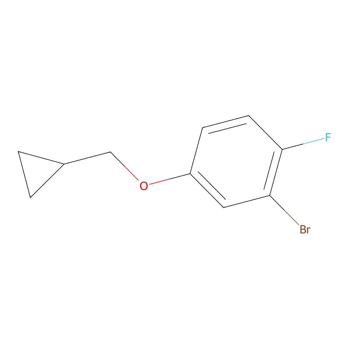 2-Bromo-4-(cyclopropylmethoxy)-1-fluorobenzene molecular structure, CAS 1369814-15-2