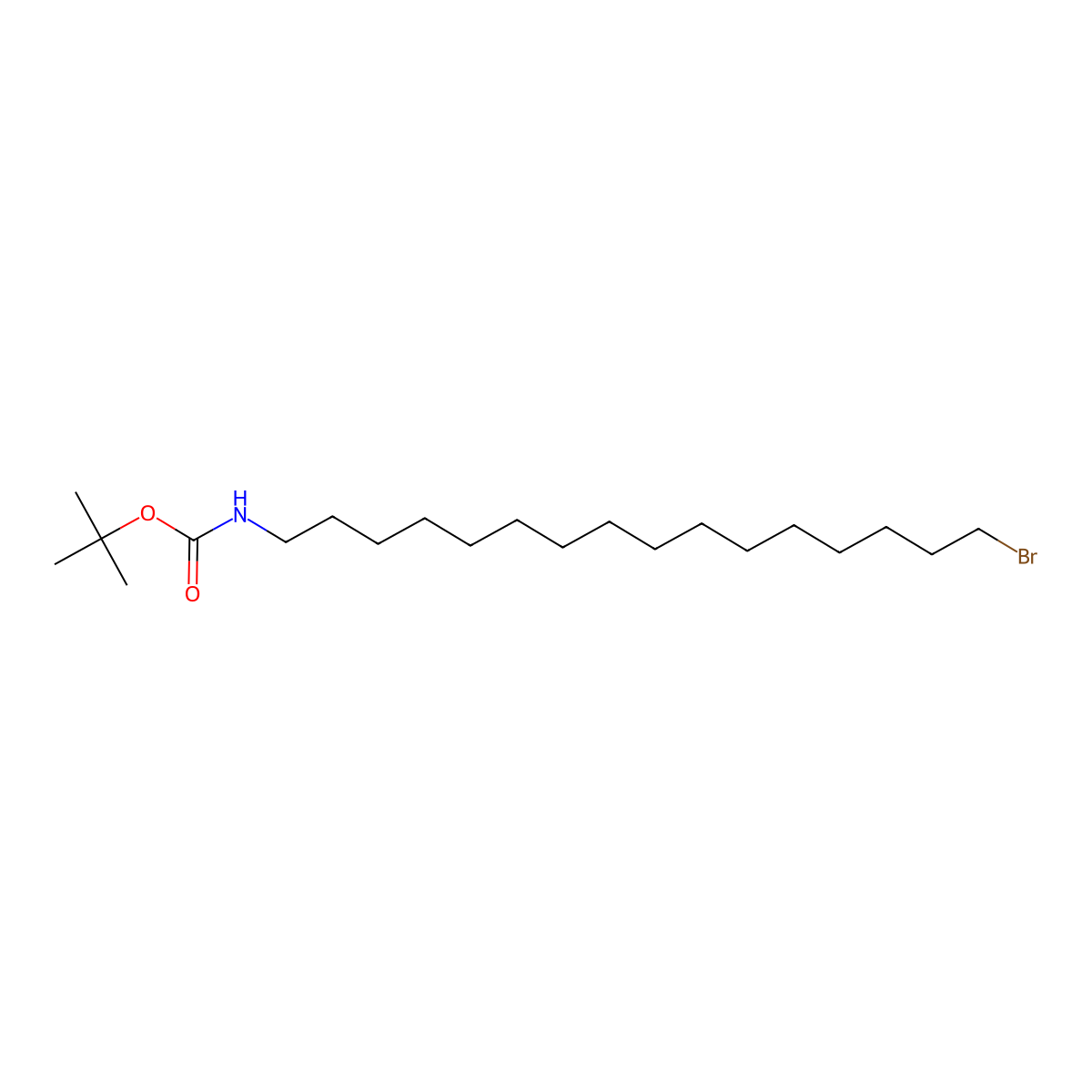 Tert-butyl (16-bromohexadecyl)carbamate molecular structure, CAS 1369814-75-4