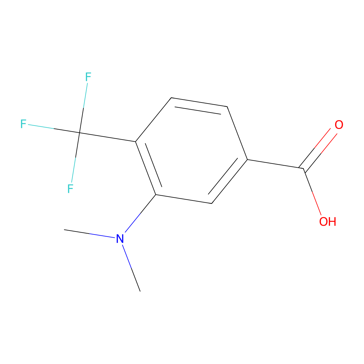 3-Dimethylamino-4-trifluoromethyl-benzoic acid molecular structure, CAS 1369814-95-8