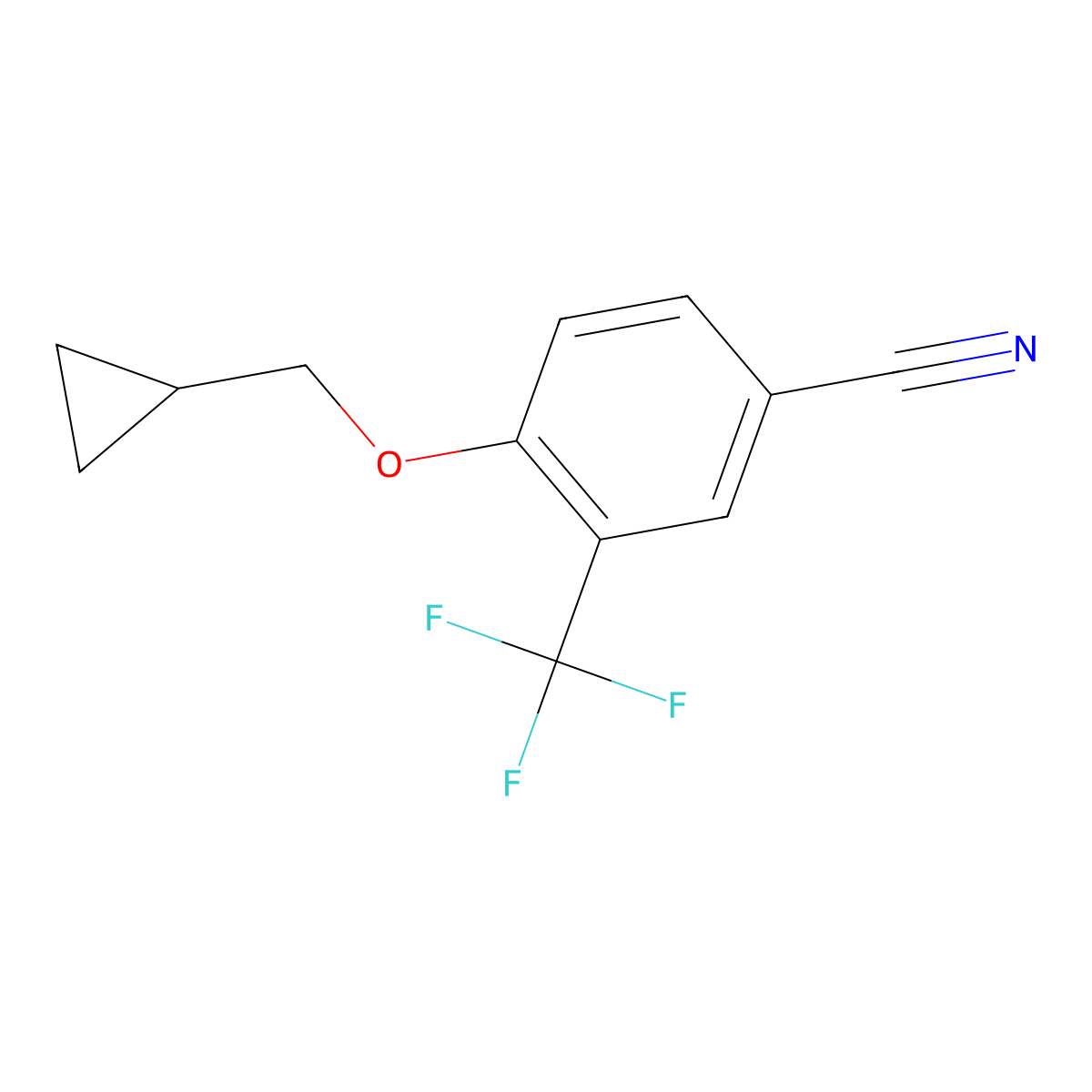 4-(Cyclopropylmethoxy)-3-(trifluoromethyl)benzonitrile molecular structure, CAS 1369815-77-9