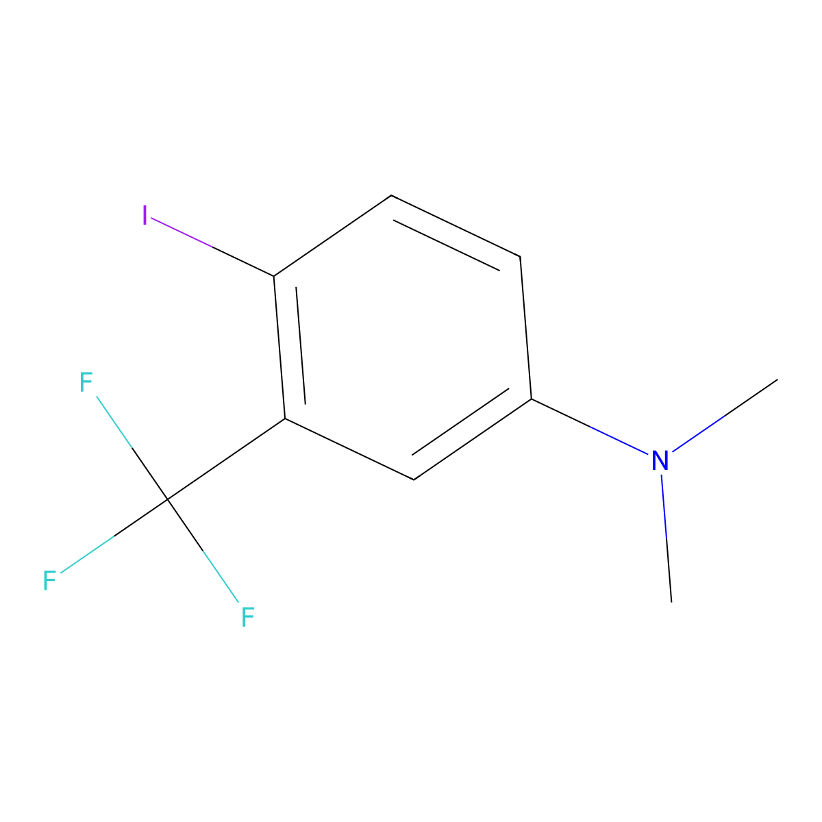 4-Iodo-N,N-dimethyl-3-(trifluoromethyl)aniline molecular structure, CAS 1369818-28-9