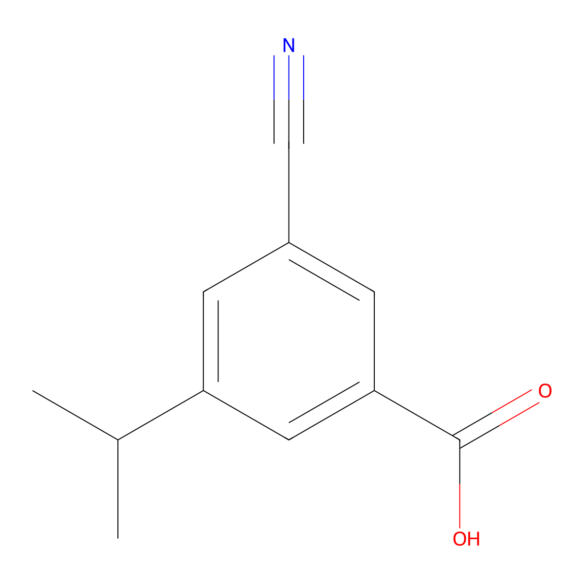 3-Cyano-5-isopropylbenzoic acid molecular structure, CAS 1369824-05-4