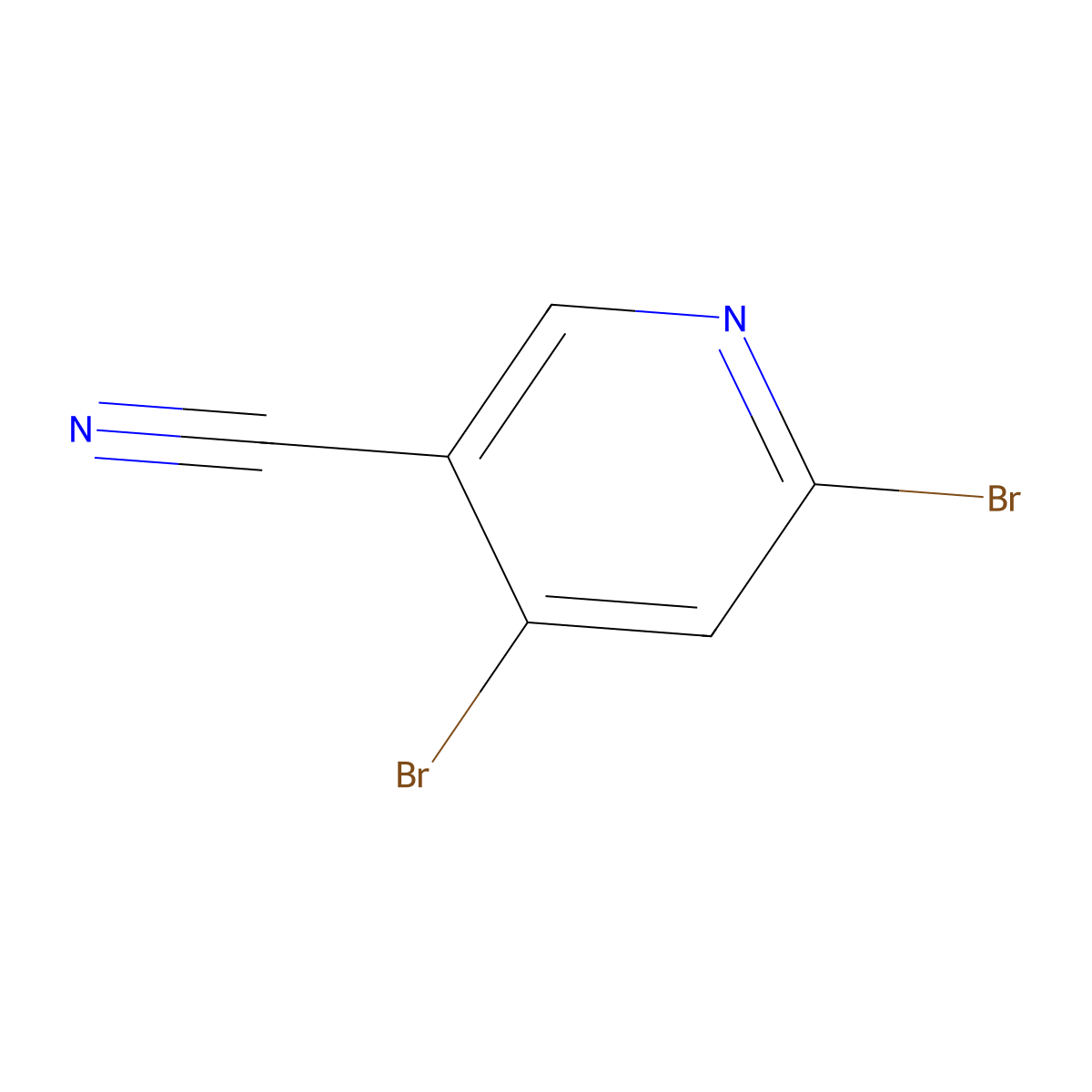 4,6-Dibromonicotinonitrile molecular structure, CAS 1369827-48-4