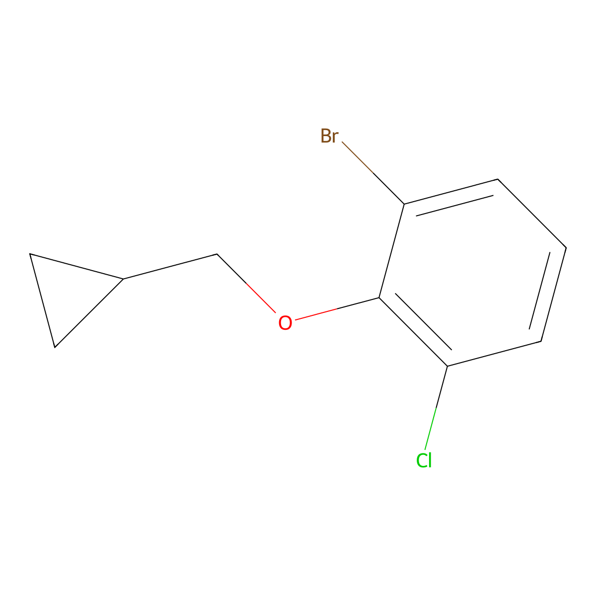 1-Bromo-3-chloro-2-(cyclopropylmethoxy)benzene molecular structure, CAS 1369828-38-5