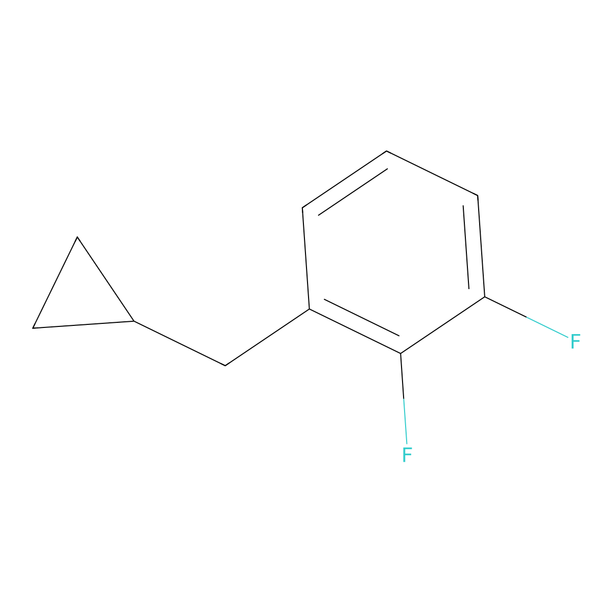Benzene, 1-(cyclopropylmethyl)-2,3-difluoro- molecular structure, CAS 1369829-09-3