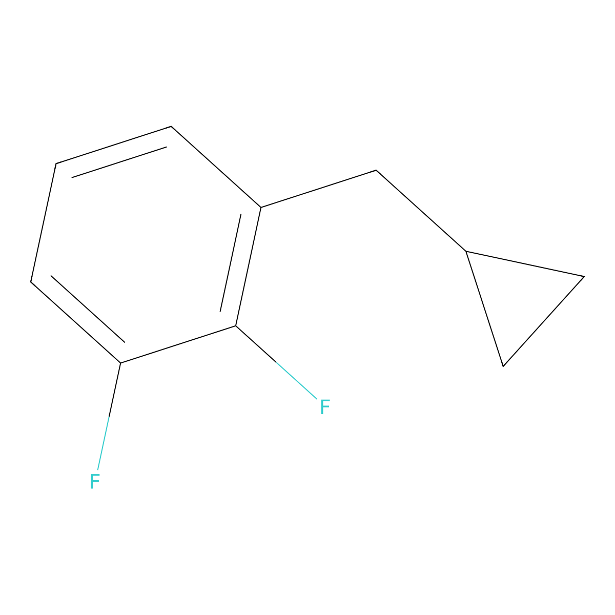 Benzene, 1-(cyclopropylmethyl)-2,3-difluoro- molecular structure, CAS 1369829-09-3