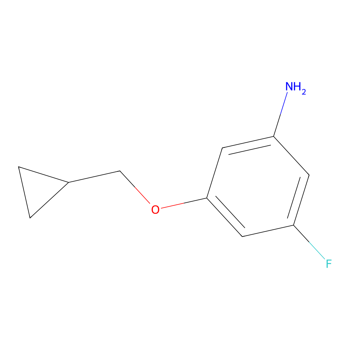3-(Cyclopropylmethoxy)-5-fluoroaniline molecular structure, CAS 1369831-04-8
