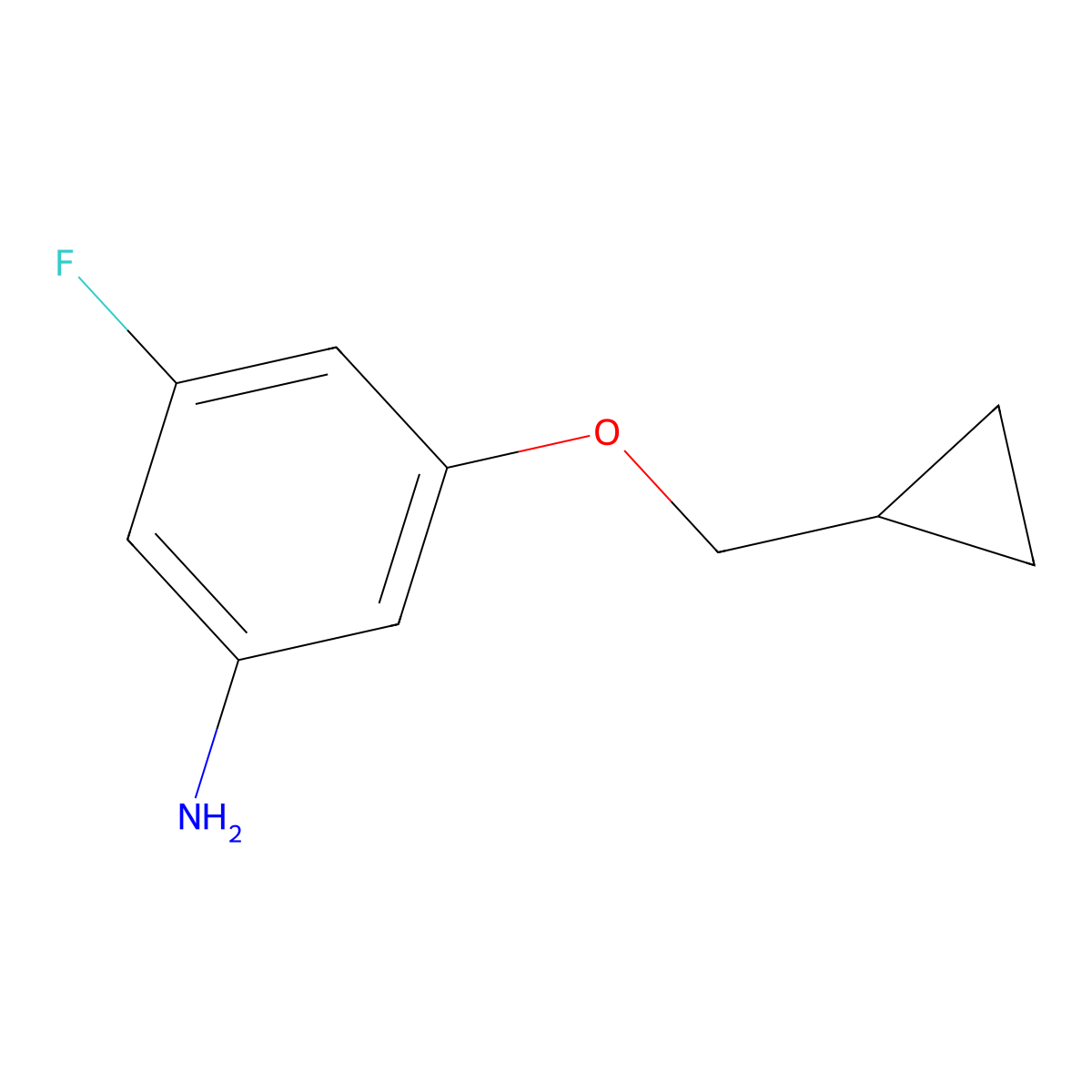 3-(Cyclopropylmethoxy)-5-fluoroaniline molecular structure, CAS 1369831-04-8