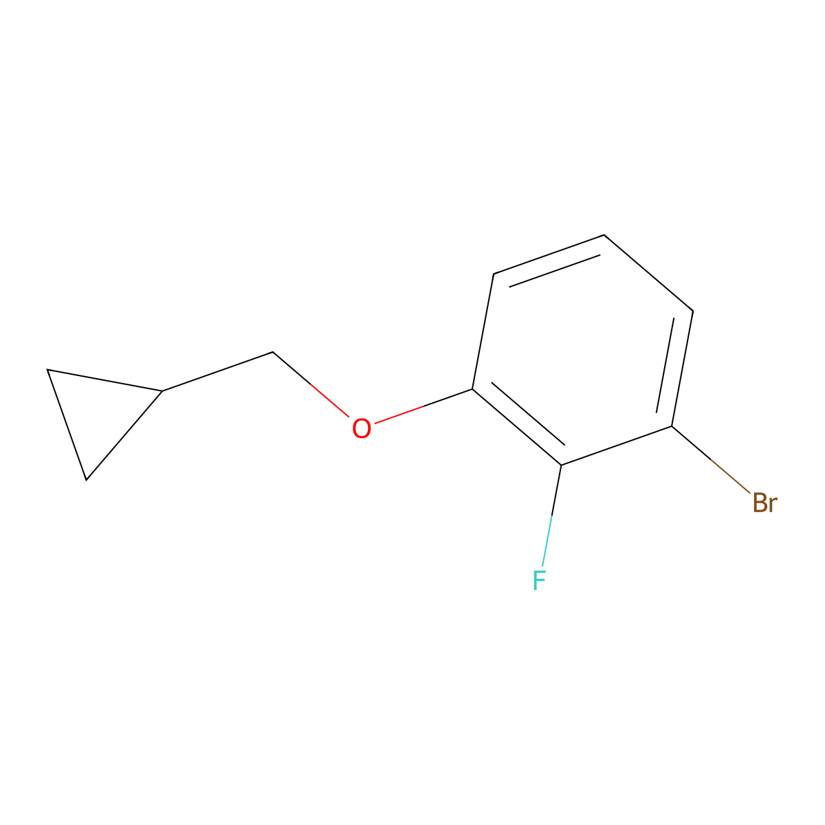 1-Bromo-3-(cyclopropylmethoxy)-2-fluorobenzene molecular structure, CAS 1369832-21-2