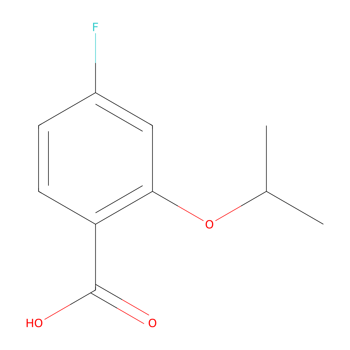 4-Fluoro-2-isopropoxybenzoic acid molecular structure, CAS 1369833-85-1