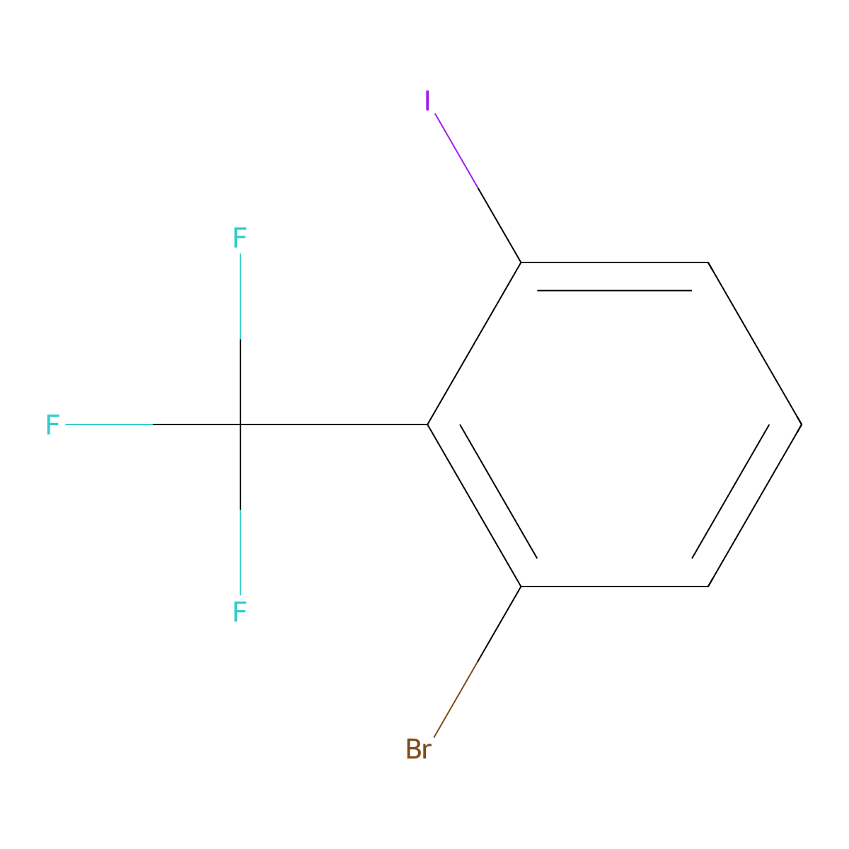 1-Bromo-3-iodo-2-(trifluoromethyl)benzene molecular structure, CAS 1369835-61-9