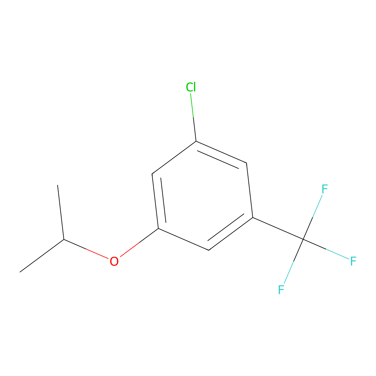 1-Chloro-3-(propan-2-yloxy)-5-(trifluoromethyl)benzene molecular structure, CAS 1369839-32-6