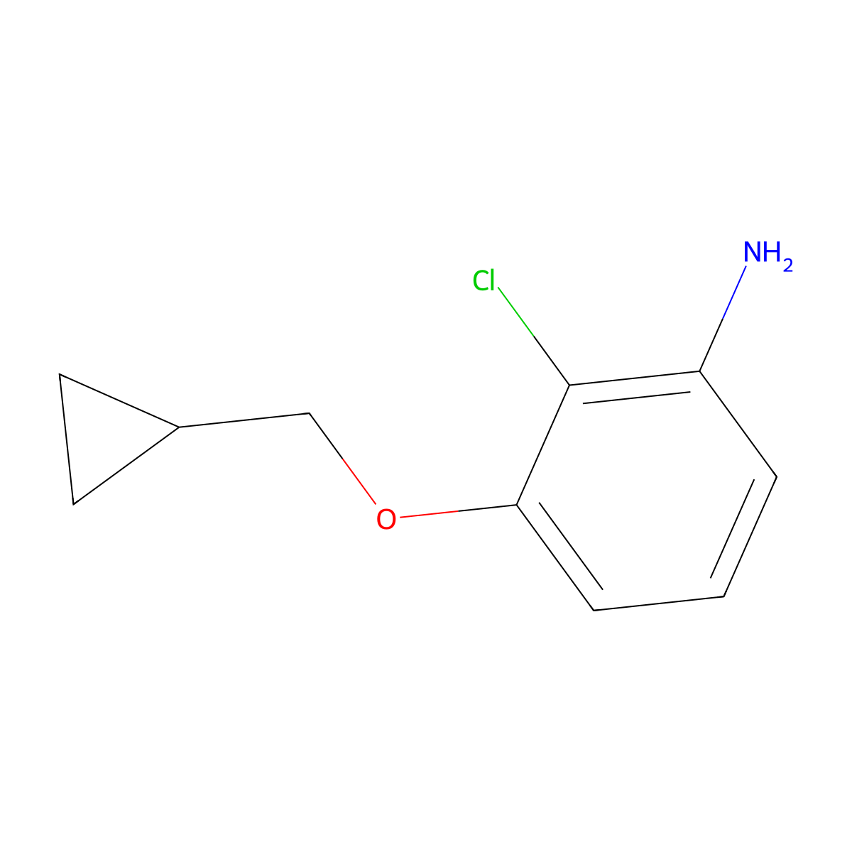 2-Chloro-3-(cyclopropylmethoxy)aniline molecular structure, CAS 1369839-57-5