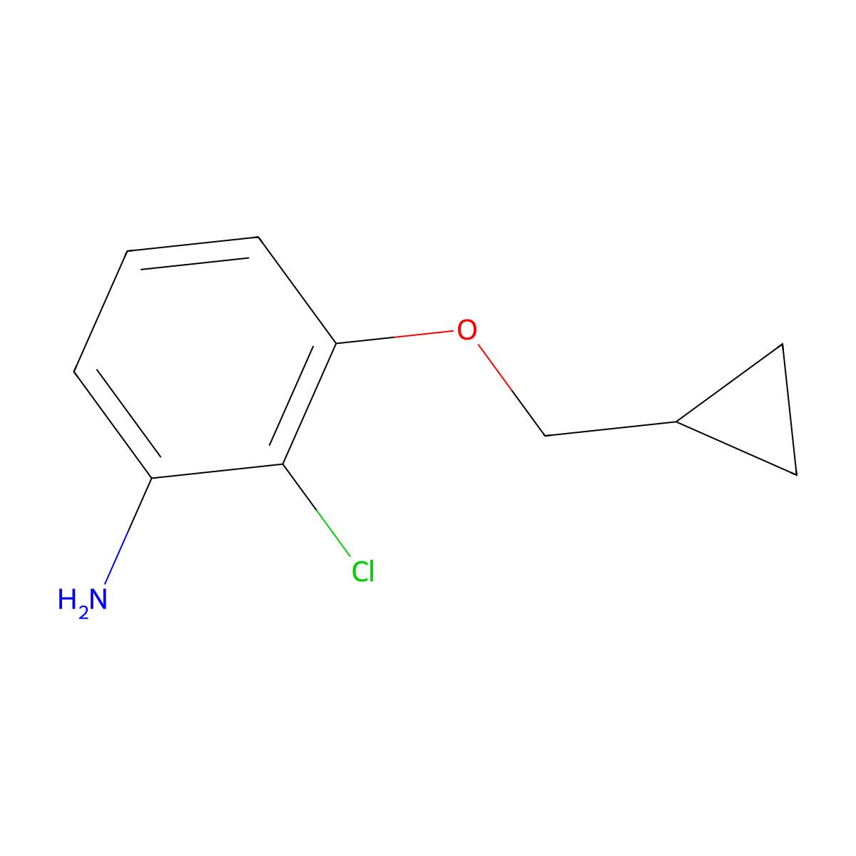 2-Chloro-3-(cyclopropylmethoxy)aniline molecular structure, CAS 1369839-57-5