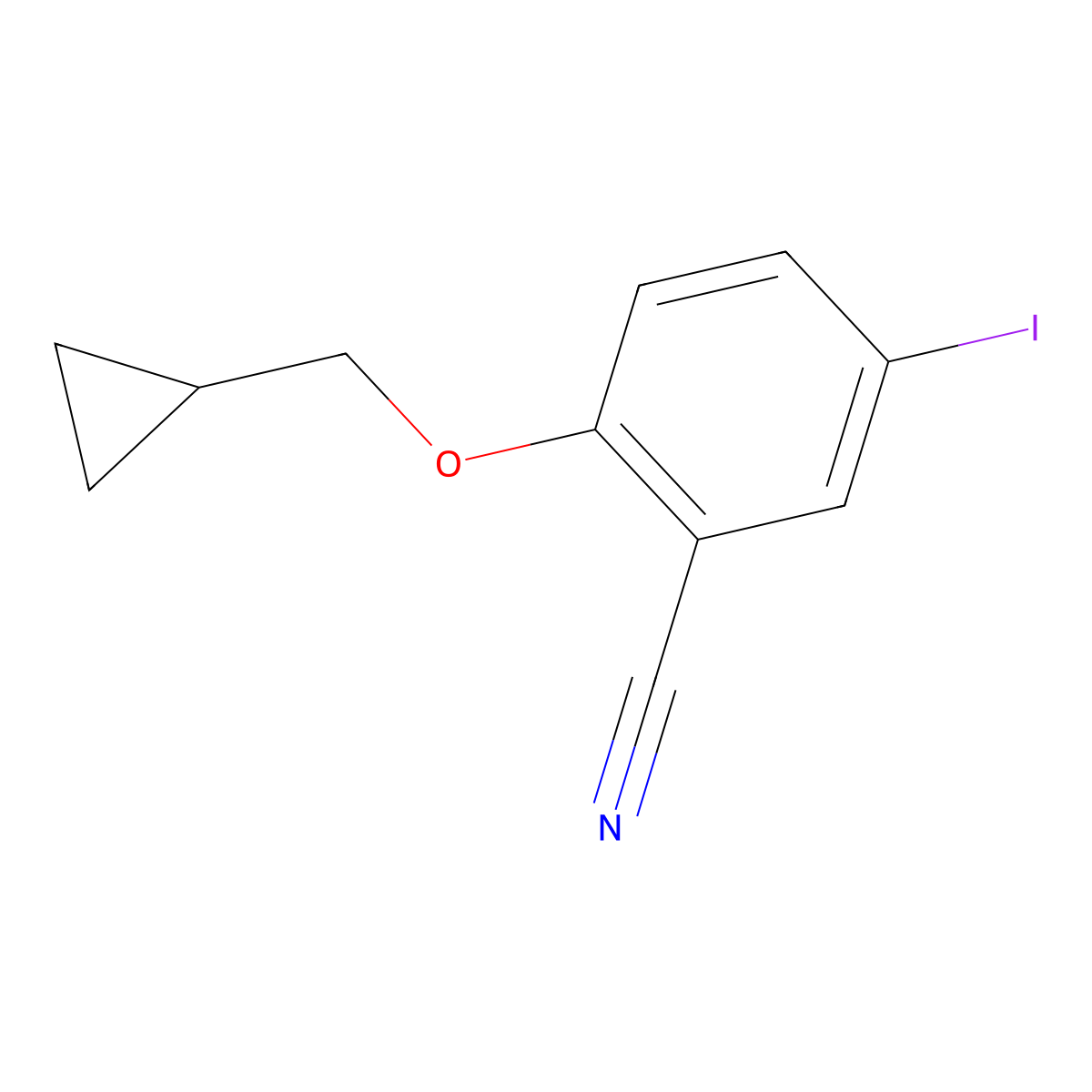 2-(Cyclopropylmethoxy)-5-iodobenzonitrile molecular structure, CAS 1369843-13-9