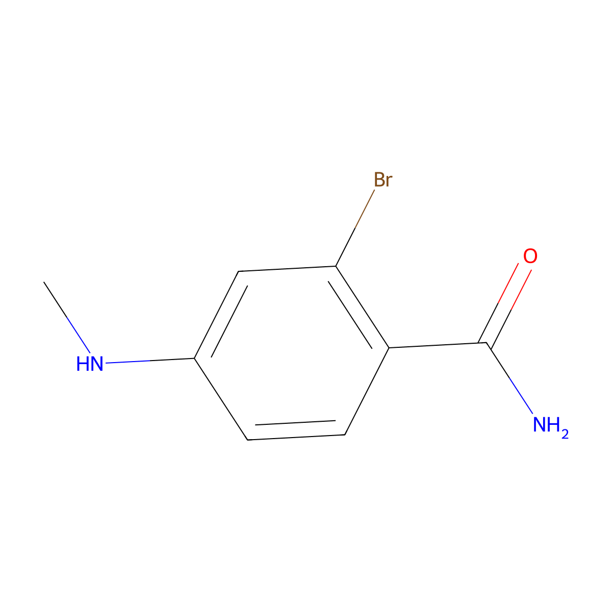 2-Bromo-4-(methylamino)benzamide molecular structure, CAS 1369844-76-7