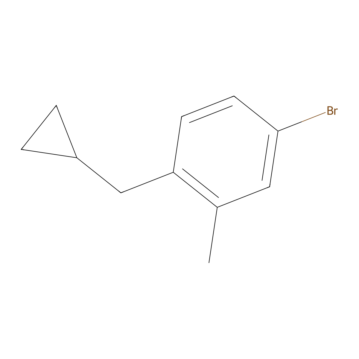 4-Bromo-1-(cyclopropylmethyl)-2-methylbenzene molecular structure, CAS 1369845-86-2