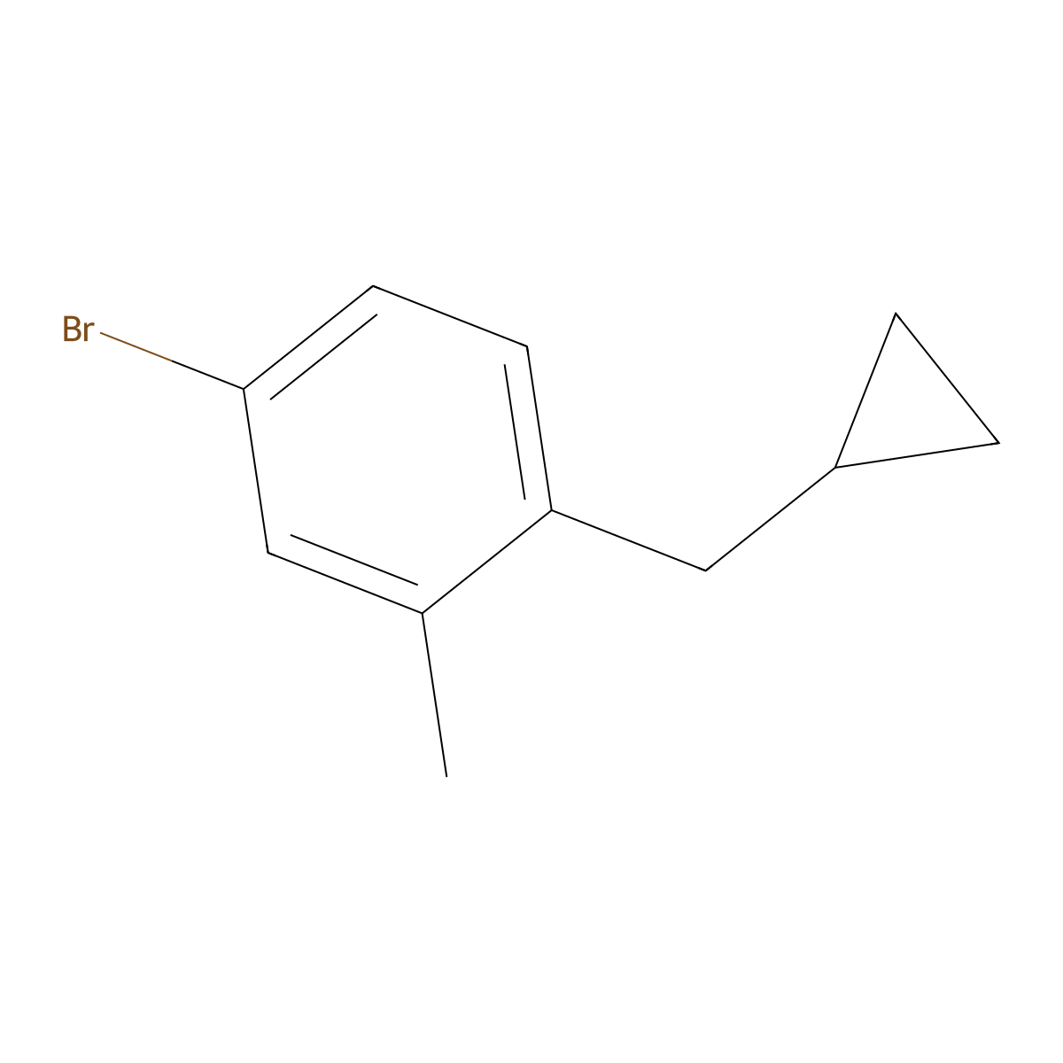 4-Bromo-1-(cyclopropylmethyl)-2-methylbenzene molecular structure, CAS 1369845-86-2