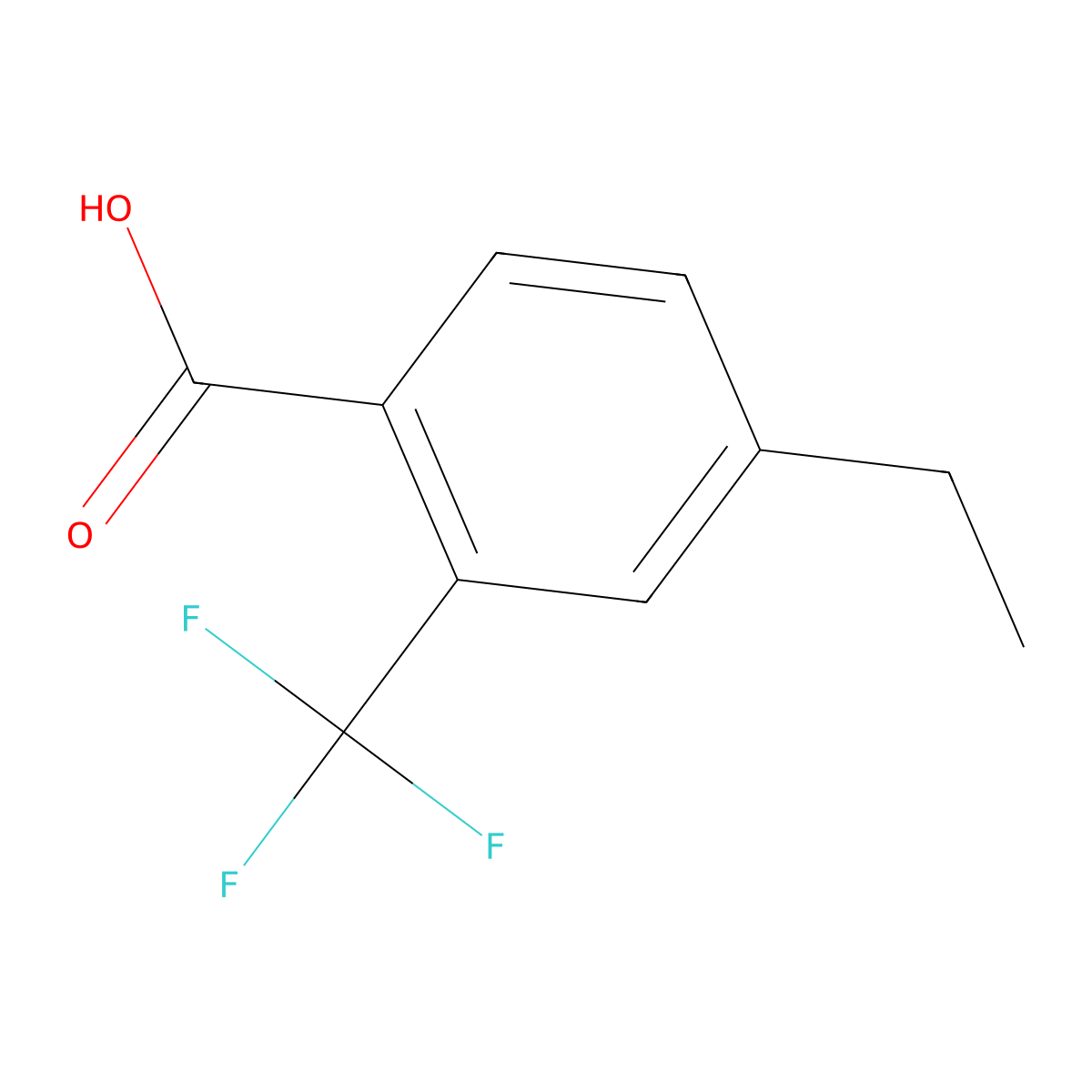 4-Ethyl-2-(trifluoromethyl)benzoic acid molecular structure, CAS 1369846-46-7