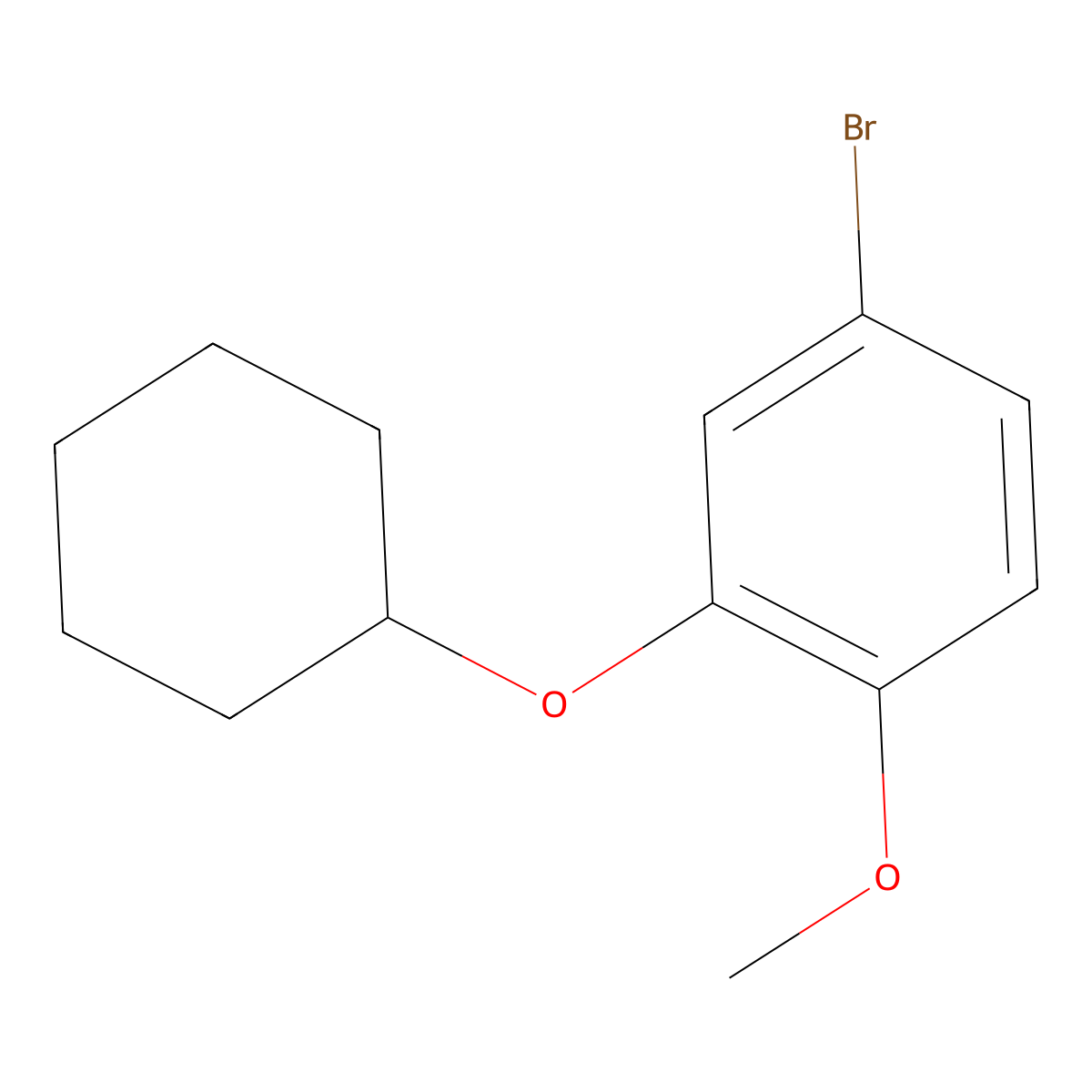 4-Bromo-2-(cyclohexyloxy)-1-methoxybenzene molecular structure, CAS 1369848-14-5