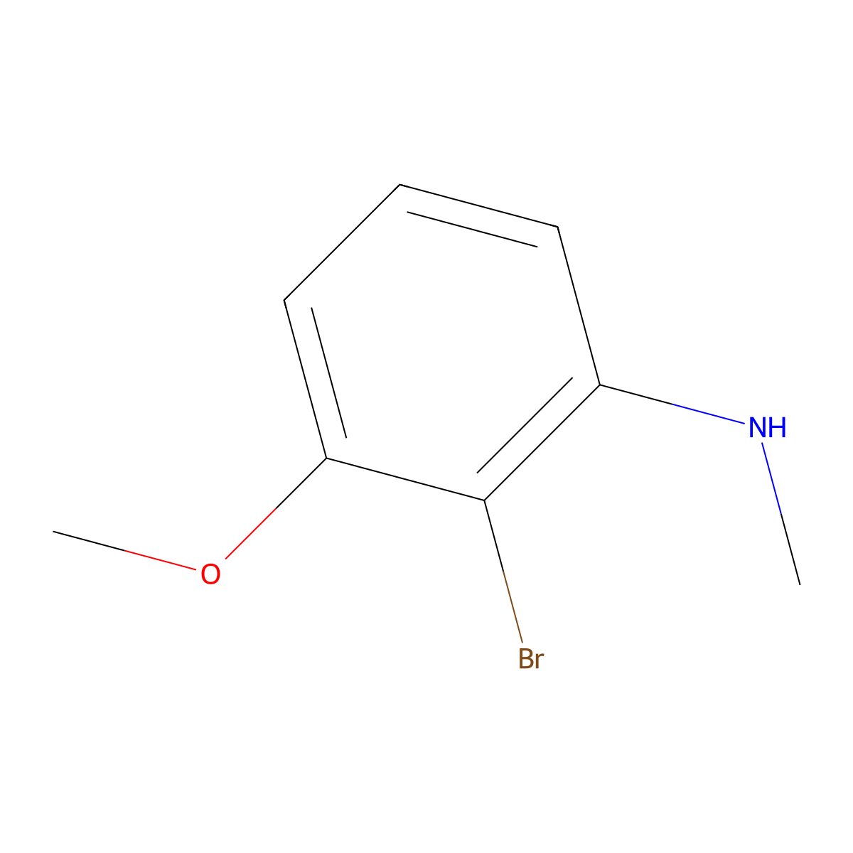 2-bromo-3-methoxy-N-methylaniline molecular structure, CAS 1369848-21-4