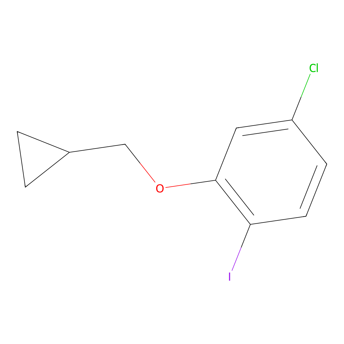 4-Chloro-2-(cyclopropylmethoxy)-1-iodobenzene molecular structure, CAS 1369848-80-5