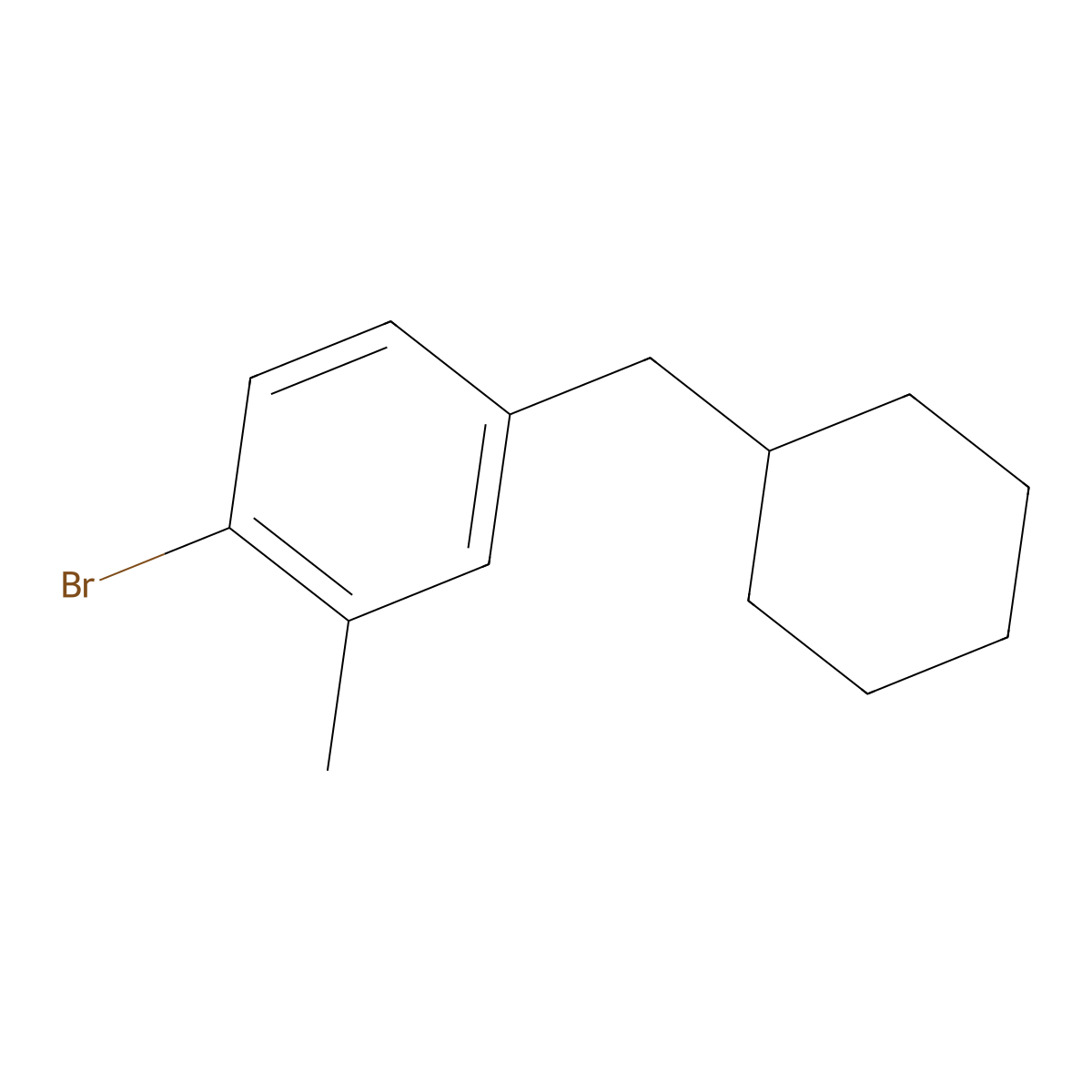 1-Bromo-4-(cyclohexylmethyl)-2-methylbenzene molecular structure, CAS 1369849-44-4
